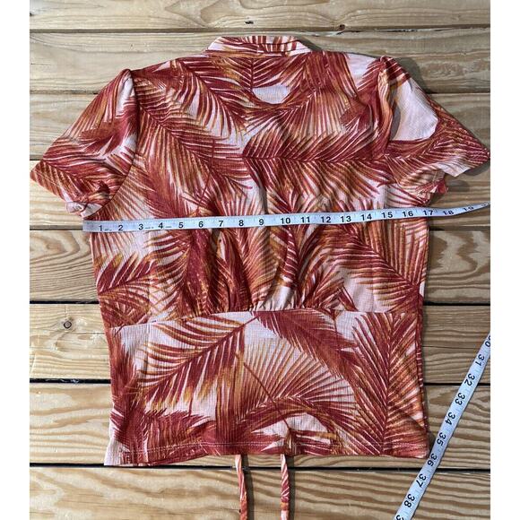 NWT $49.50 International Concepts Cinch Front Blouse Medium Women’s Summer Palm - Picture 8 of 8